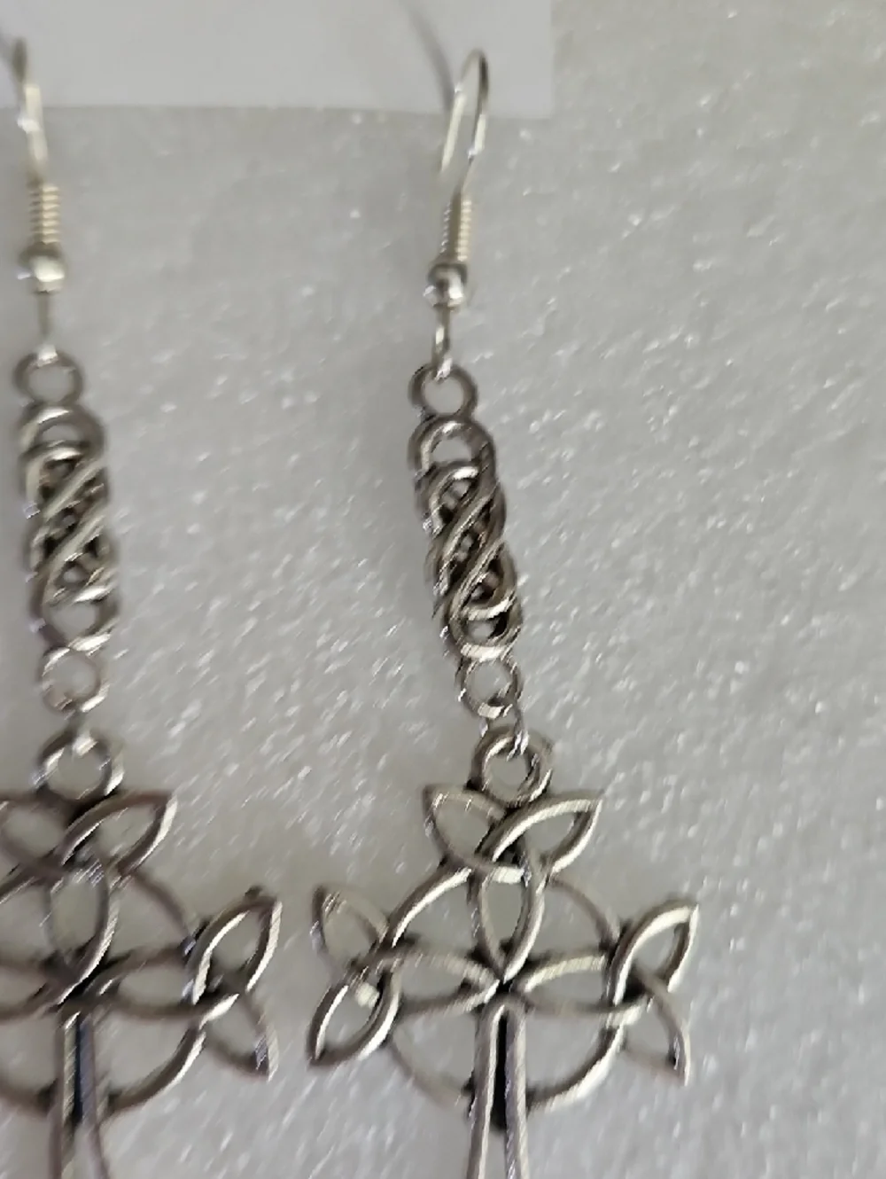 Hand Crafted Silver Celtic Knot Tree Drop Earrings for Women